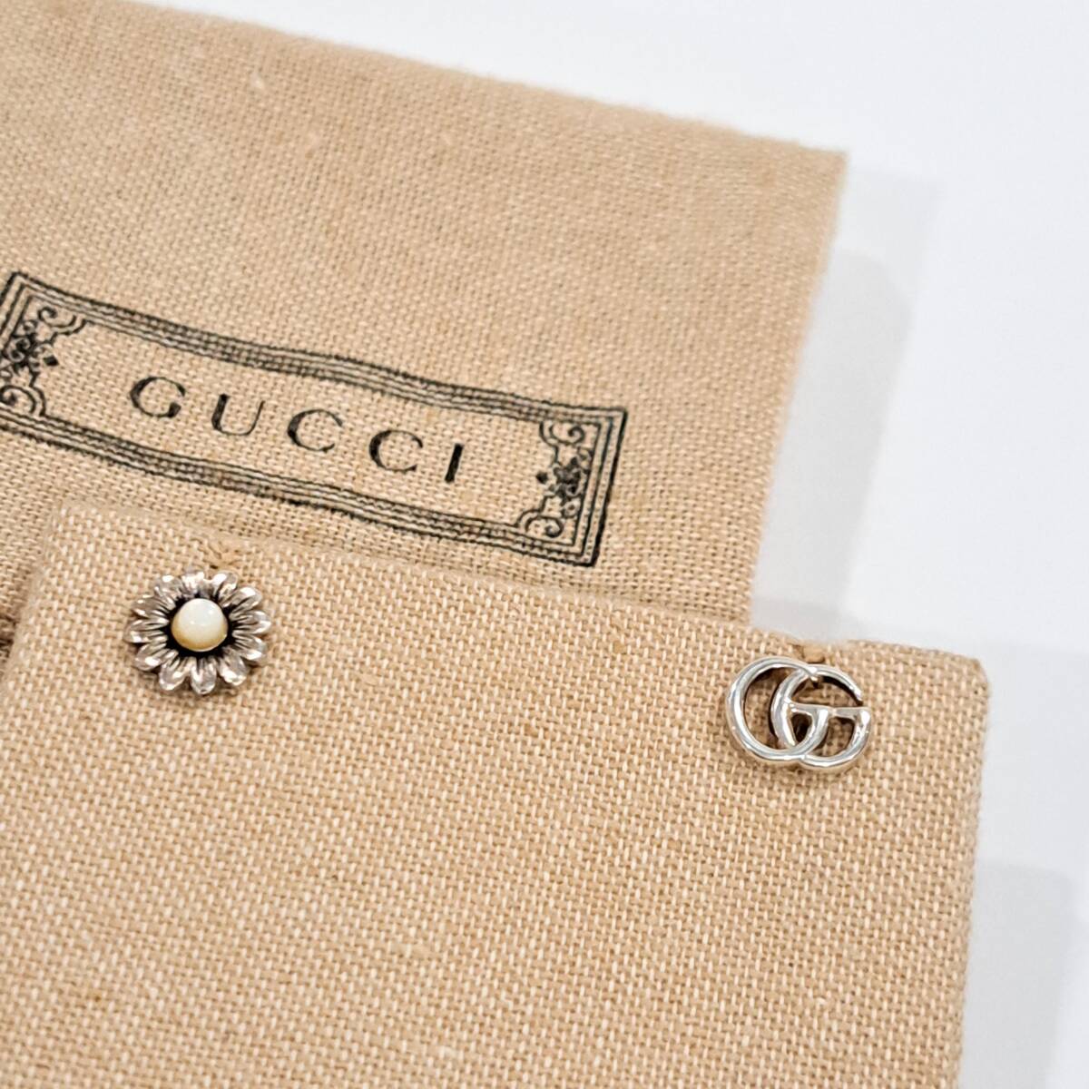  beautiful goods GUCCI Gucci SILVER925 double G flower silver earrings 