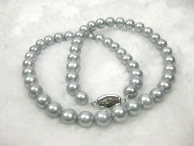 真珠の聖地　2点セット９.３mmグレー真珠ネックレス　イヤリングorピアス　_画像4