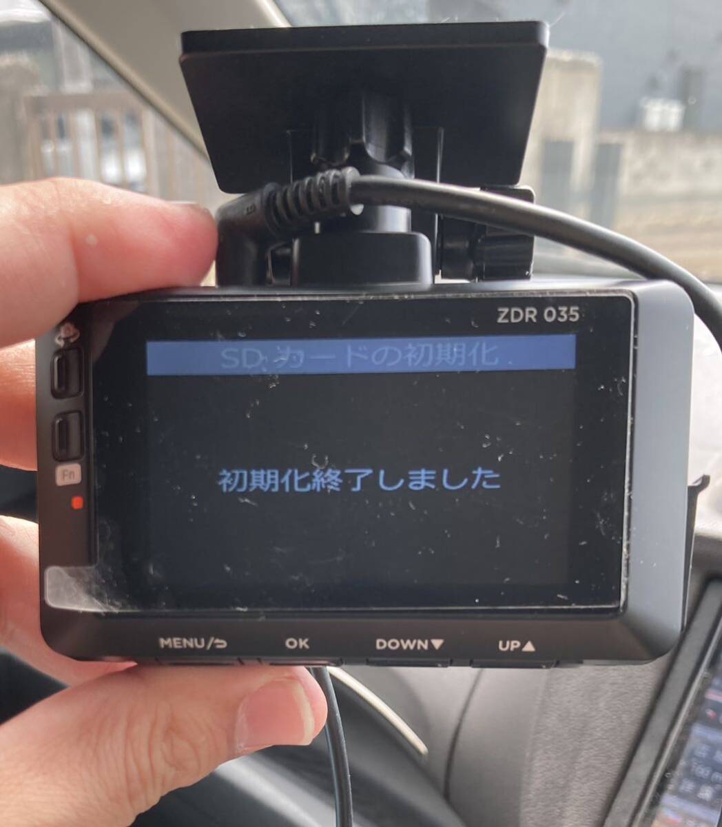 1 jpy ~ operation verification ending Comtec ZDR-035 drive recorder rom and rear (before and after) 2 camera 32GB micro SD card attaching full HD ZDR-026.ZDR-036 etc. liking . person 