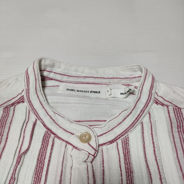 ISABEL MARANT ETOILE cotton stripe pull over India made blouse shirt white red i The bell ma Ran 4-0321M 227327