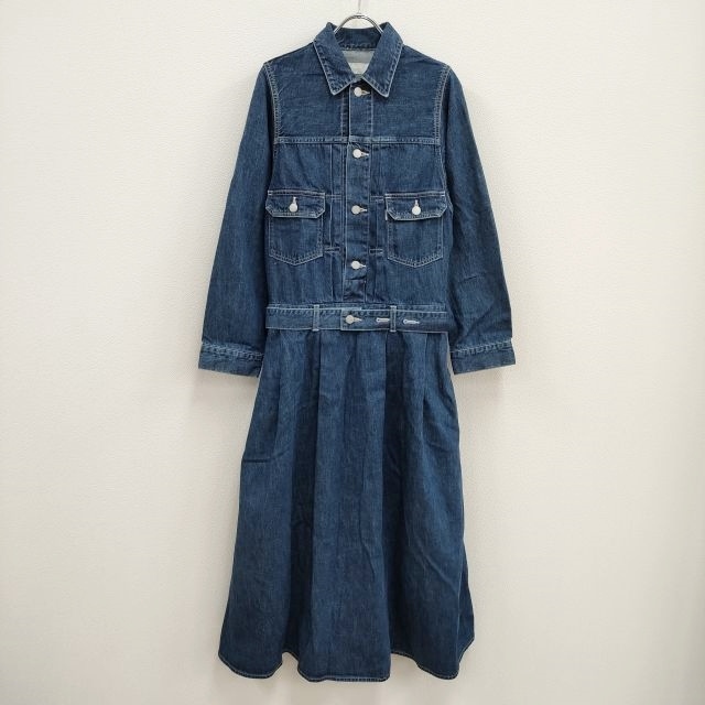 Graphpaper 新品 Belted Denim Dress GL211-60130B 定価59400円 サイズ00 ワンピース ブルー グラフペーパー 4-0325M F95648_画像1