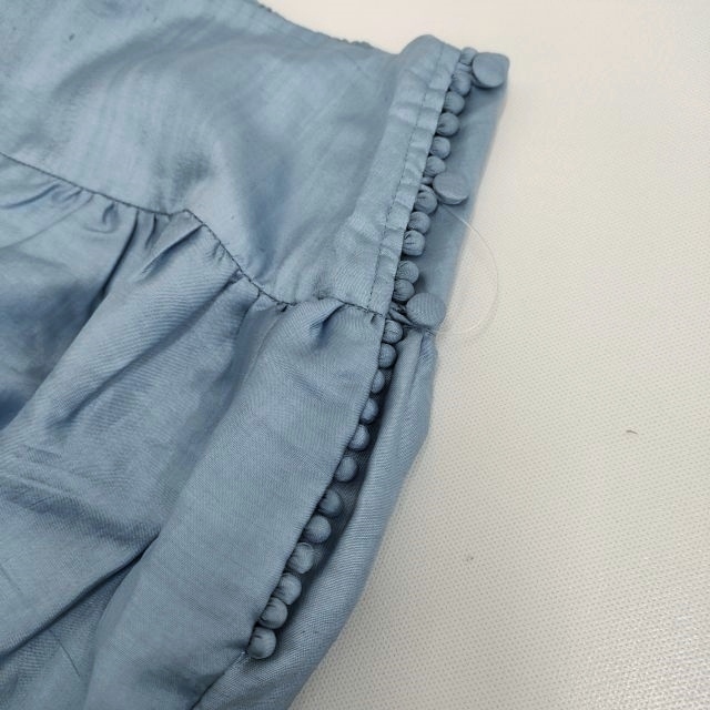 BUNON 新品 Wide Belt Pants 定価30800円 サイズM シルク バルーン ワイド パンツ ライトブルー ブノン 4-0419M# 225513の画像4