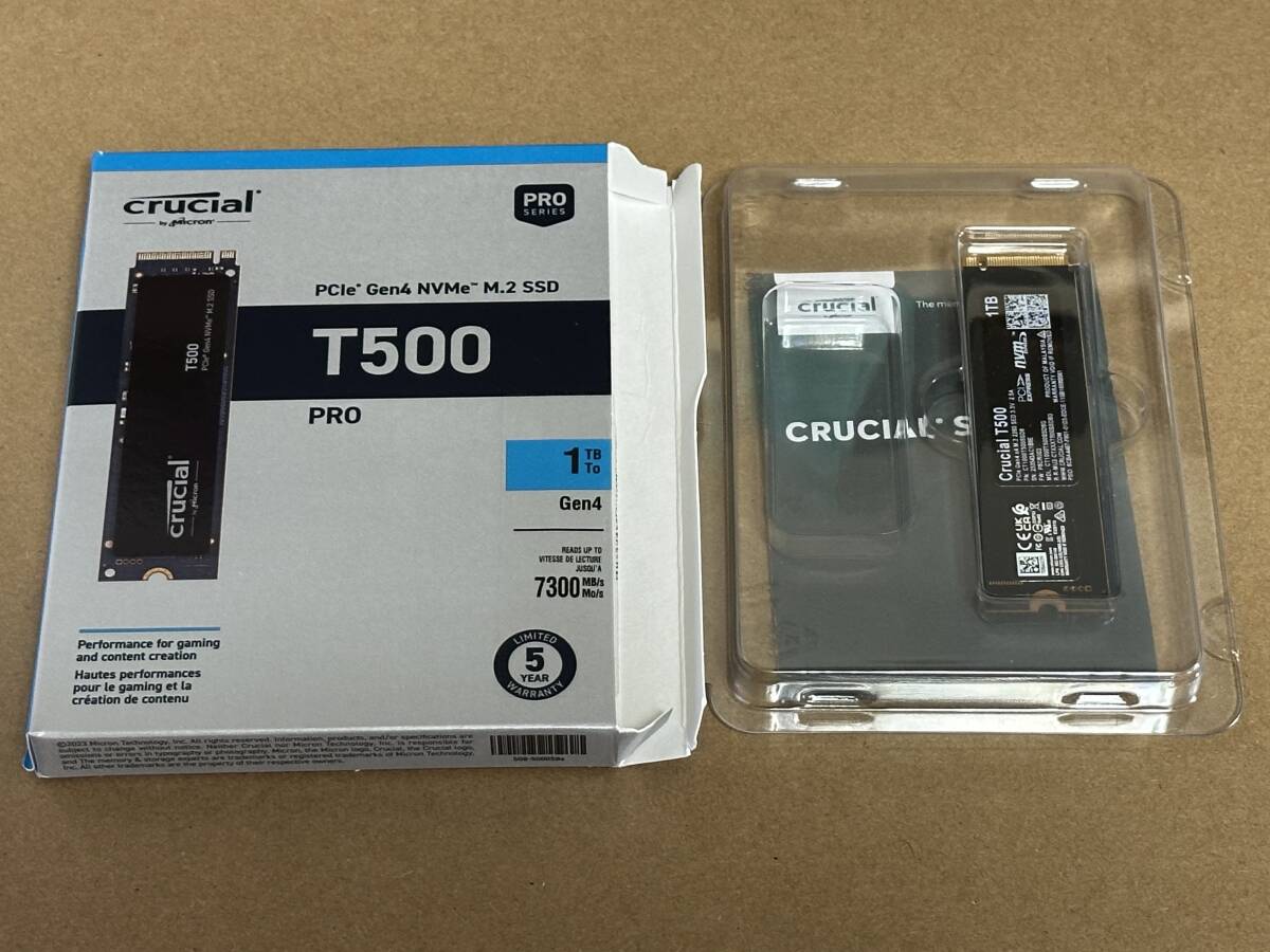 新品 Crucial T500 1TB 2280 SSD M.2 PCIe Gen4x4 NVMe 5年保証 送料無料 東京発送_画像1