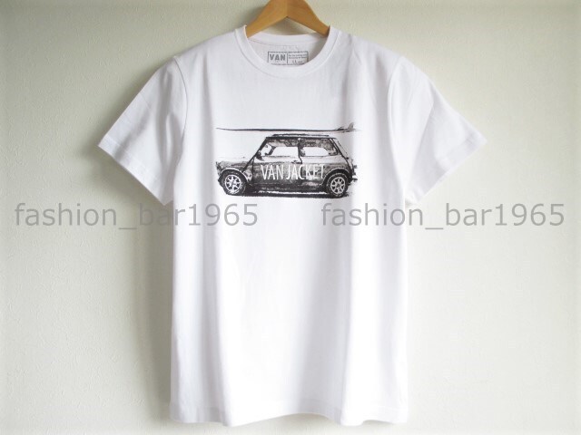 希少★VAN JAC ヴァンヂャケット★カーグラフィック ミニクーパー モチーフ☆プリント Tシャツ ホワイト LL/サマーアイビー SCENE Kentの画像2