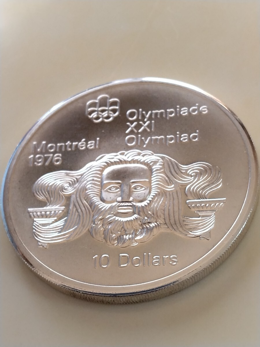 カナダ 1974 10ドル銀貨 Summer Olympics Games 1976 Montreal−Head of Zeusの画像1