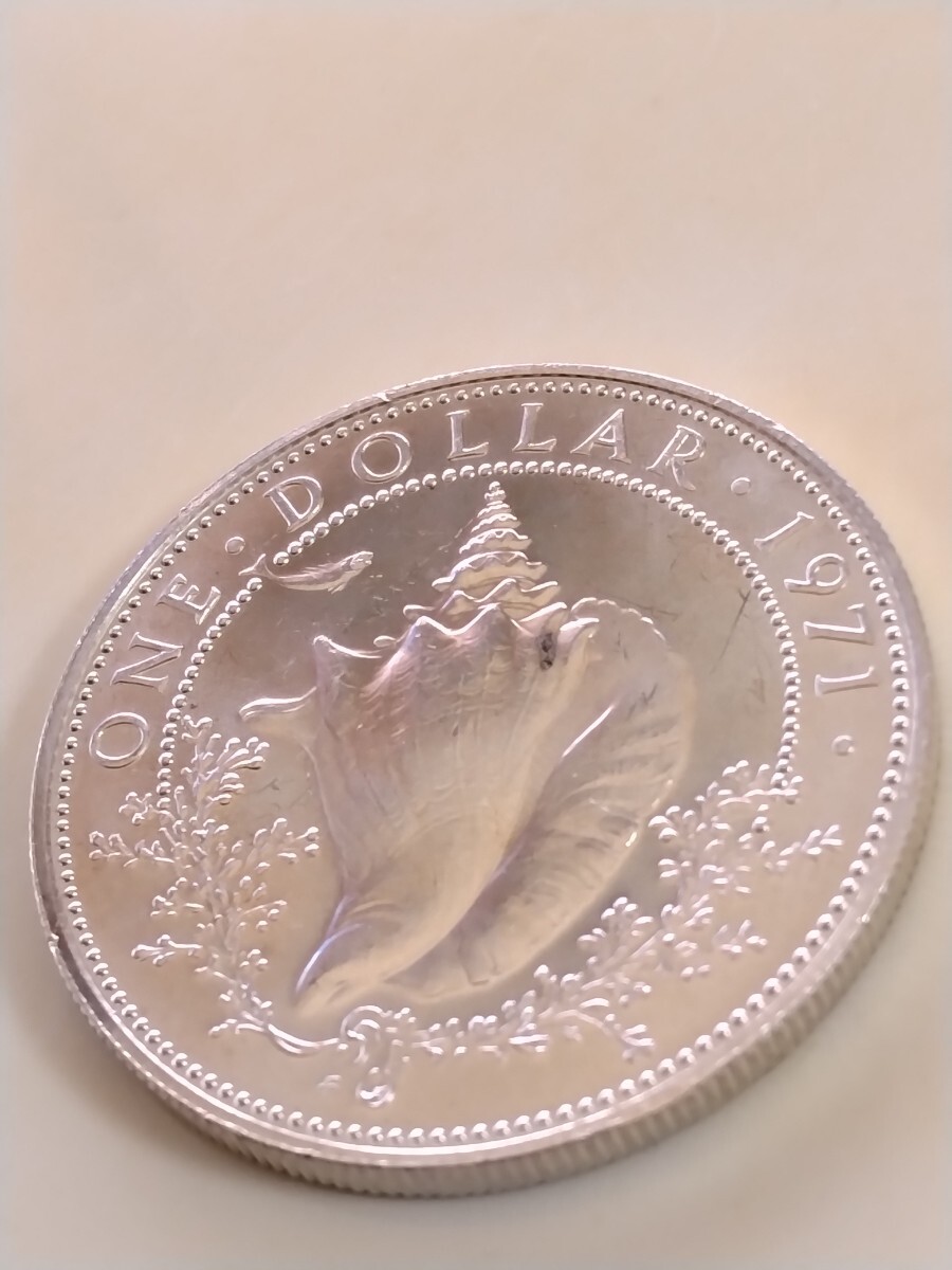 バハマ 1971 1ドル銀貨 Conch Shellの画像1