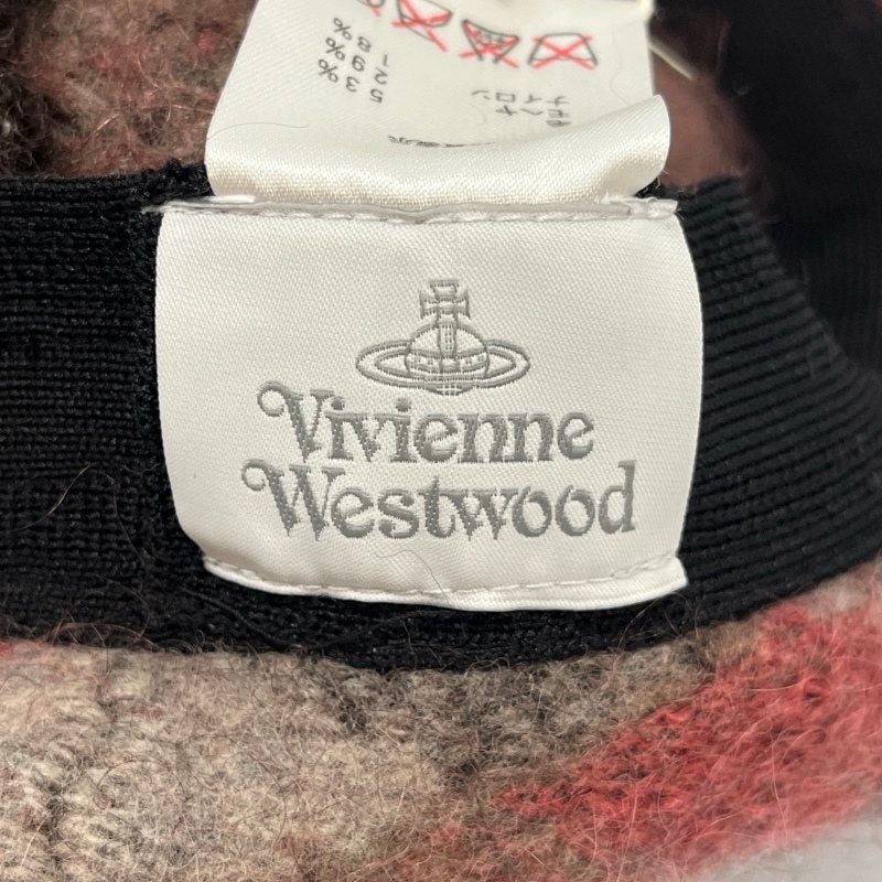 Vivienne Westwood/ヴィヴィアンウエストウッド/新品タグ付き//モヘヤブレンド/アーガイル柄/ボンボン付き/ベレー帽/帽子/オーブパネル_画像8