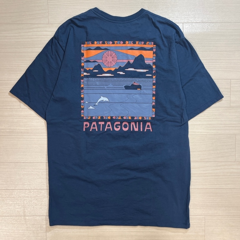 Patagonia/パタゴニア/M's Summit Swell Organic T-Shirt/メンズ サミットスウェル オーガニックTシャツ/ダークブルー/両面プリント/37671_画像2