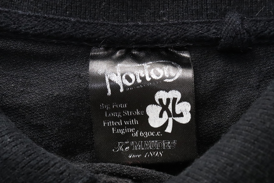 Norton ノートン ビッグロゴ 刺繍入り 半袖ポロシャツ XL 黒 ブラックの画像4