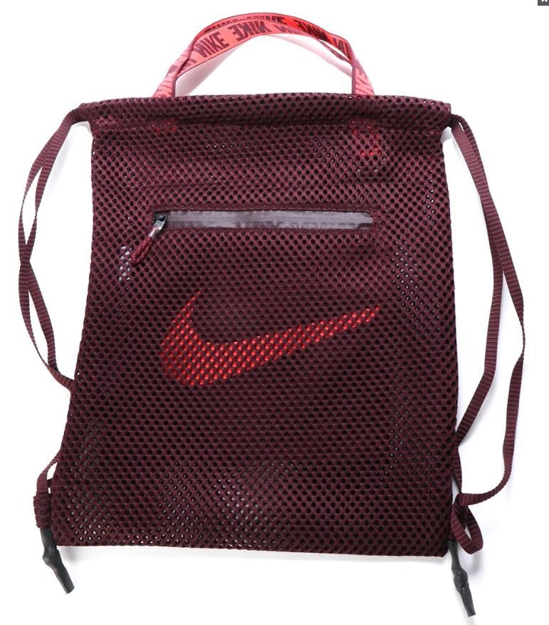 【KCM】Z-bag-20★新品★【NIKE/ナイキ】エッセンシャル　ジムサック　マルチバッグ 　メッシュバッグ　BA6146-681　ボルドー　容量14L_画像1