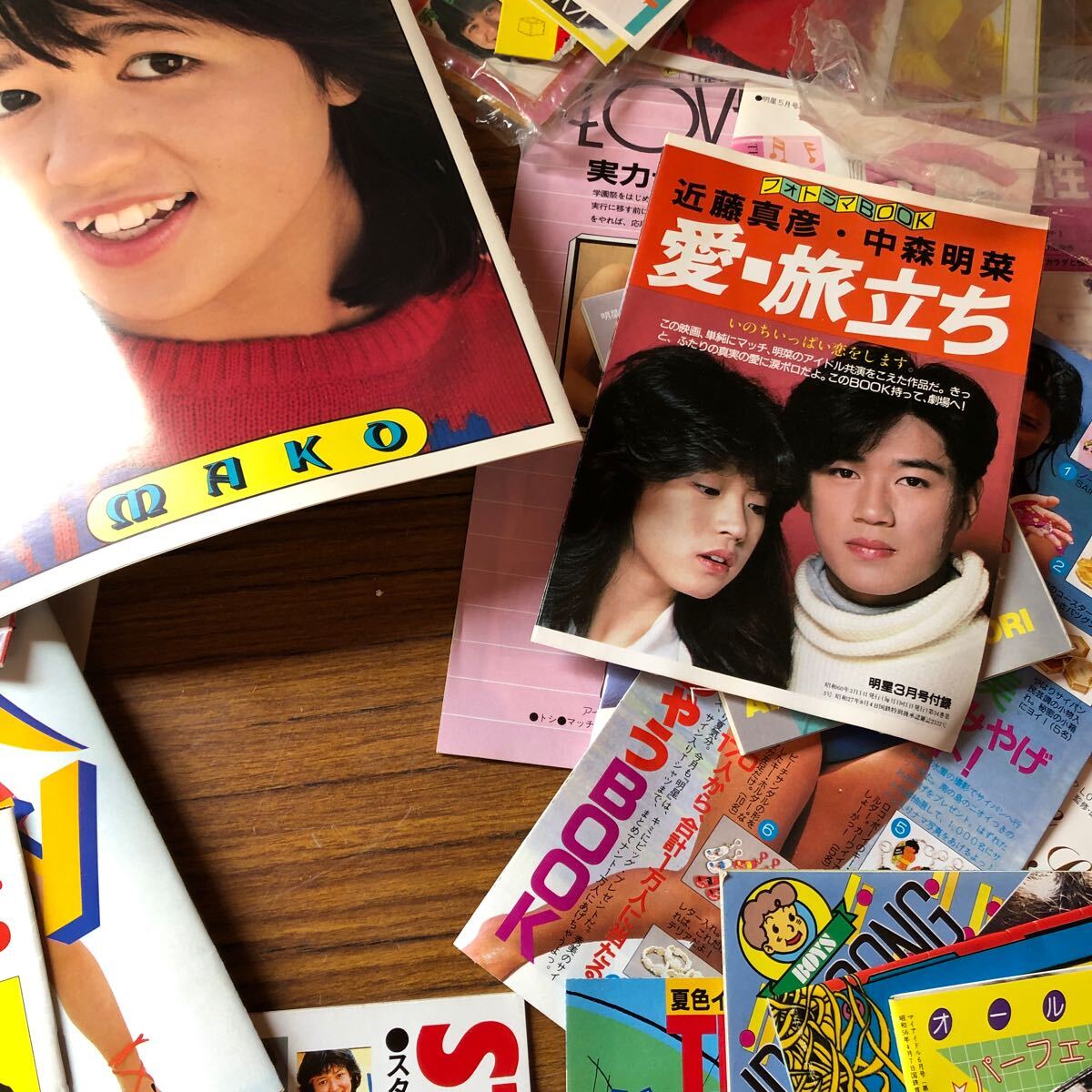 昭和レトロ 80年代 雑誌 明星 平凡 近代映画等 アイドル シール カレンダー 読み物 ファッション 愛と性 ソングアイドル電話帳の画像3