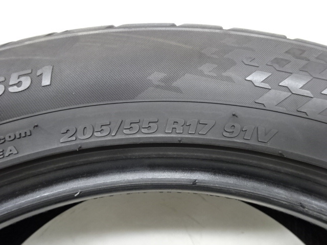 Y-252(送料無料/代引きOK)ランクE/D 中古 バリ溝 格安 希少サイズ 205/55R17 KUMHO ECSTA HS51 2018年 9分山 夏タイヤ 4本SET_画像8