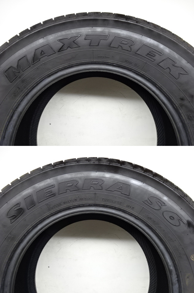 Y-230(送料無料/代引きOK)ランクE/D 中古 格安 希少サイズ 265/65R17 MAXTREK SIERRA S6 2023年 7.5～8分山 夏タイヤ 4本SET_画像9