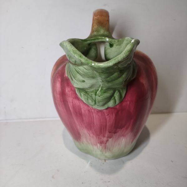 [ с дефектом ] яблоко кувшин ваза интерьер произведение искусства .. яблоко керамика ваза для цветов retro античный Vintage рука .. фрукты фрукты посуда 