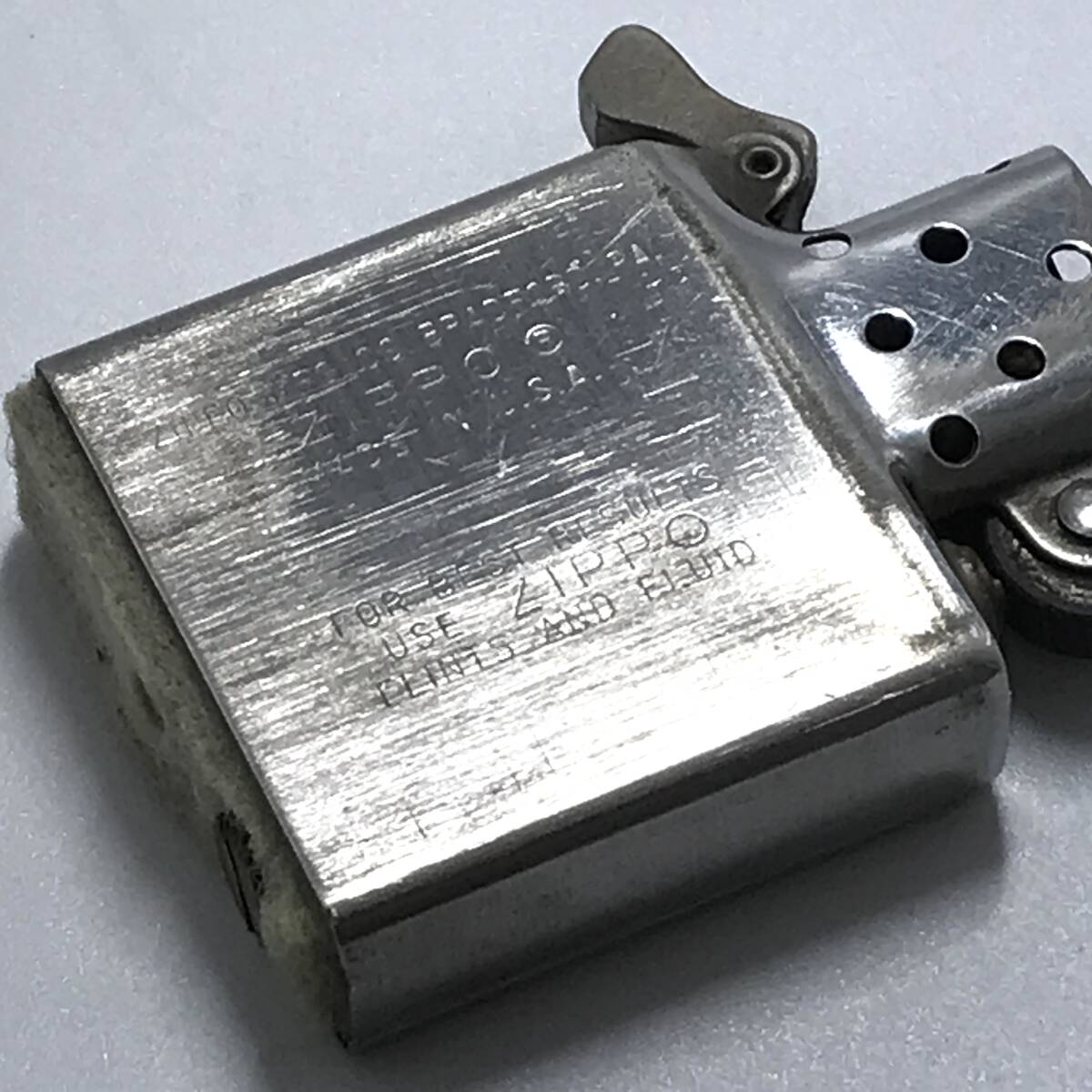 ZIPPO　ジッポー　シンプル　無地　シルバーカラー　オイルライター　着火未確認　汚れあり_画像8