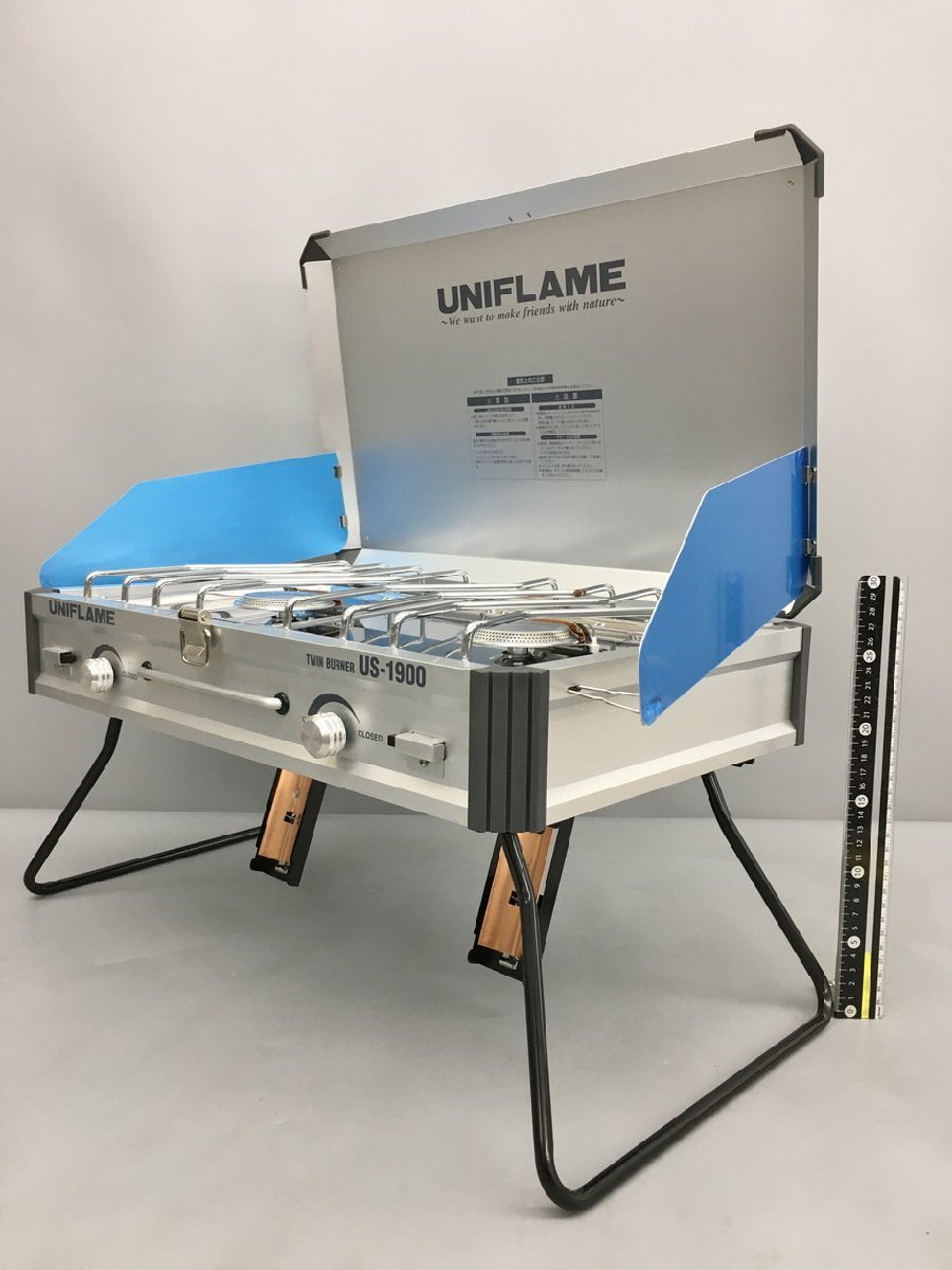 ユニフレーム UNIFLAME アウトドア用品 ツインバーナー US-1900 シルバーカラー アウトドア レジャー コンロ 未使用 2309LR118の画像2