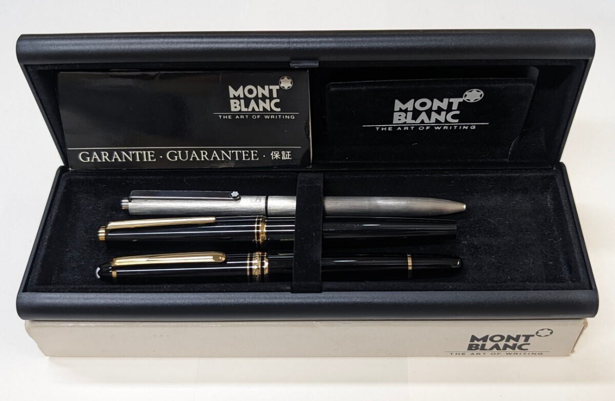 MONTBLANC/モンブラン 万年筆・ボールペンセット マイスターシュテュック ペン先585刻印 K14 ブラック×ゴールド 筆記用具 の画像1