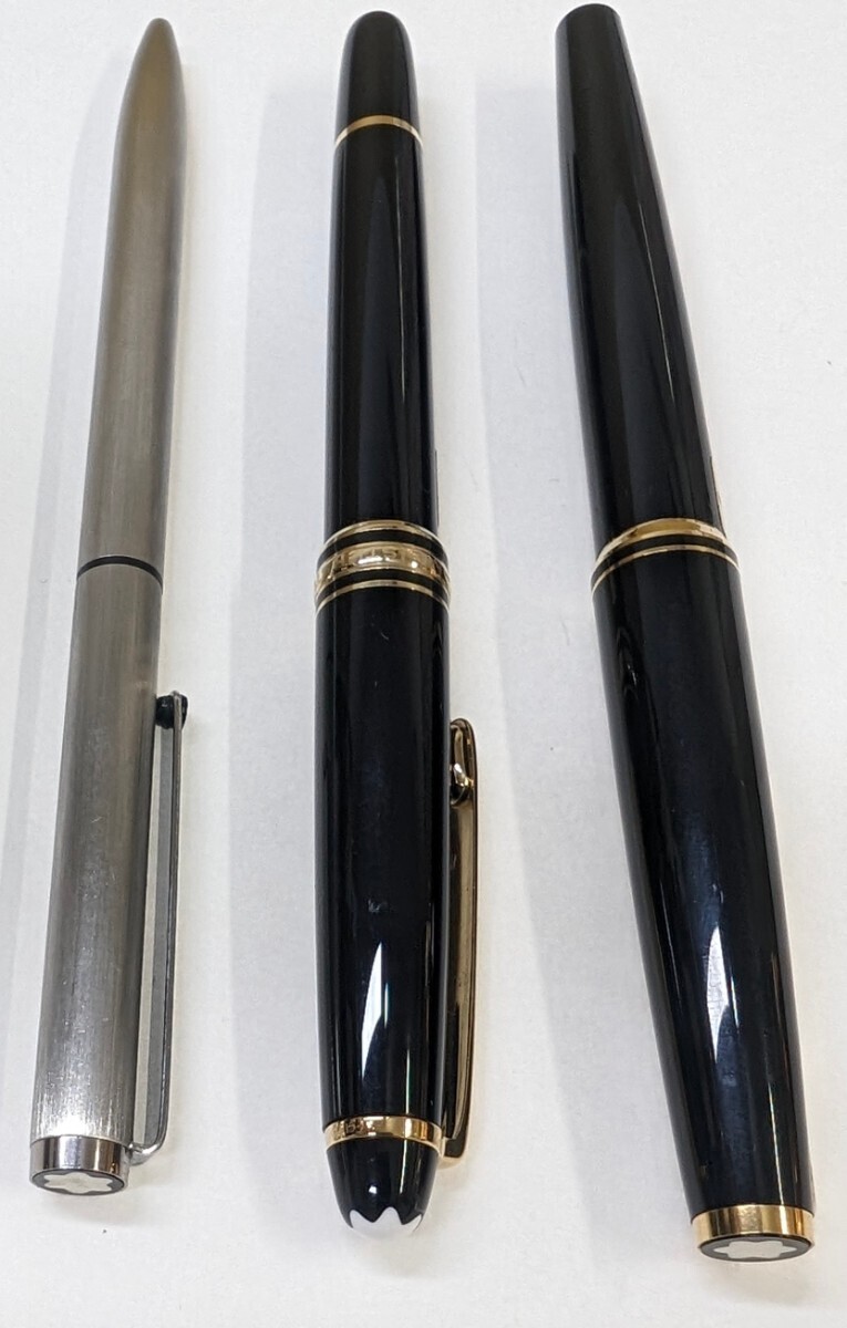 MONTBLANC/モンブラン 万年筆・ボールペンセット マイスターシュテュック ペン先585刻印 K14 ブラック×ゴールド 筆記用具 の画像3
