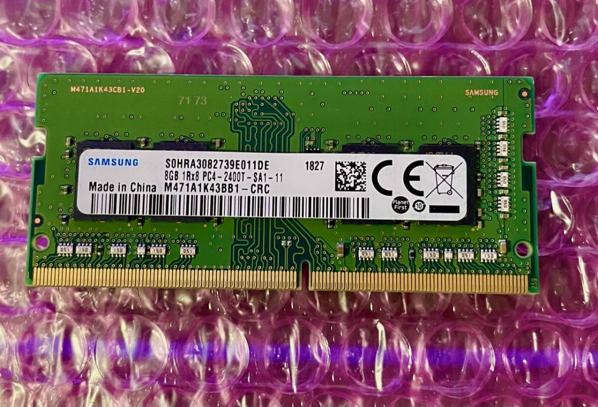 W075☆ SAMSUNG DDR4 PC4-2400T-SA1-11 8GB ノートPC用メモリー 動作確認済みの画像1