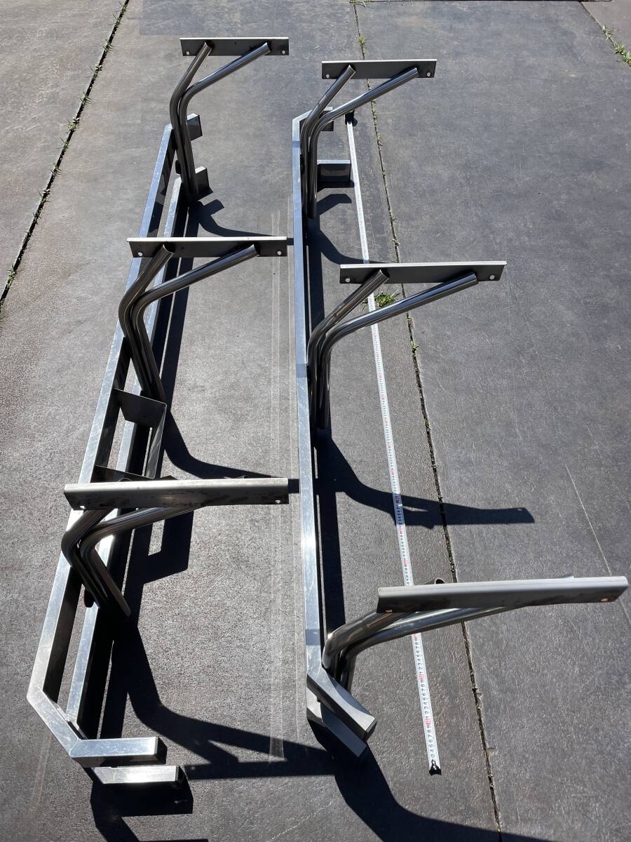  side bumper *2440mm* stainless steel angle pipe *2 -step type specification * left right set * prompt decision * used good goods * side guard * deco truck * angle f31C