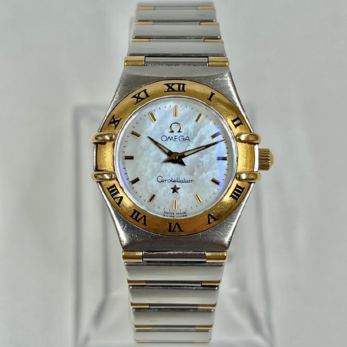 ▽▼稼働品 OMEGA オメガ コンステレーション 13627000 シェル文字盤 クォーツ レディース腕時計▼▽