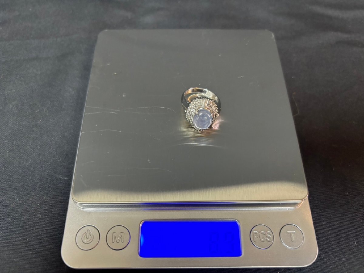 ☆9.5号 スターサファイア 5.40ct ダイヤモンド 計0.51ct リング・指輪 Pt900プラチナ 8.9g レディースの画像7