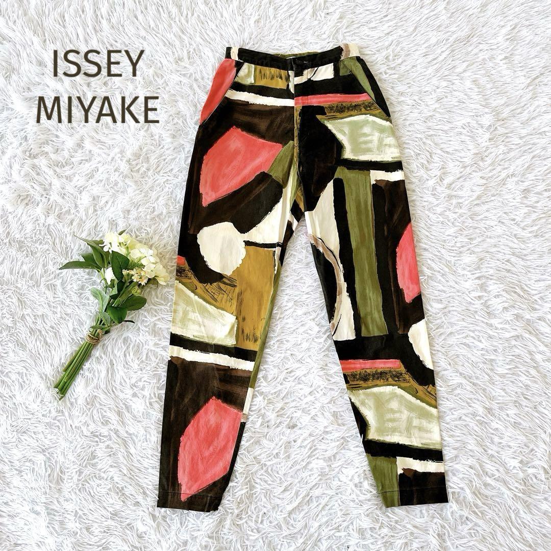 ☆ISSEY MIYAKE☆イッセイミヤケ　派手柄コットンパンツ マルチカラー サイズM_画像1