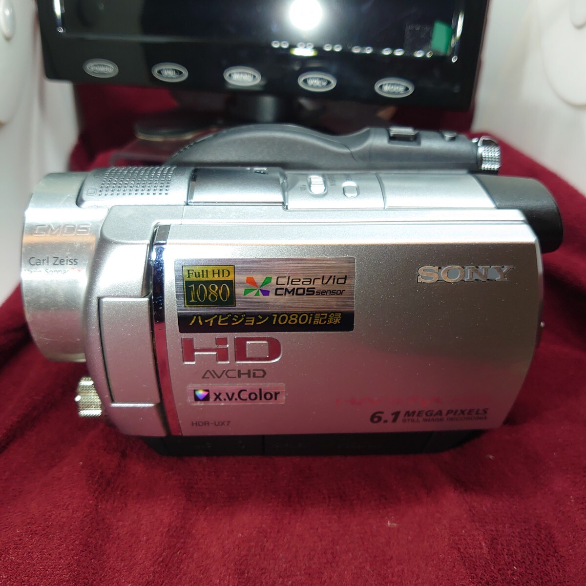 417【DVD録画再生/外部出力OK】SONY デジタルビデオカメラ HDR-UX7 ソニー フルHDハンディーカム 本体+H型バッテリー 充電器の画像5