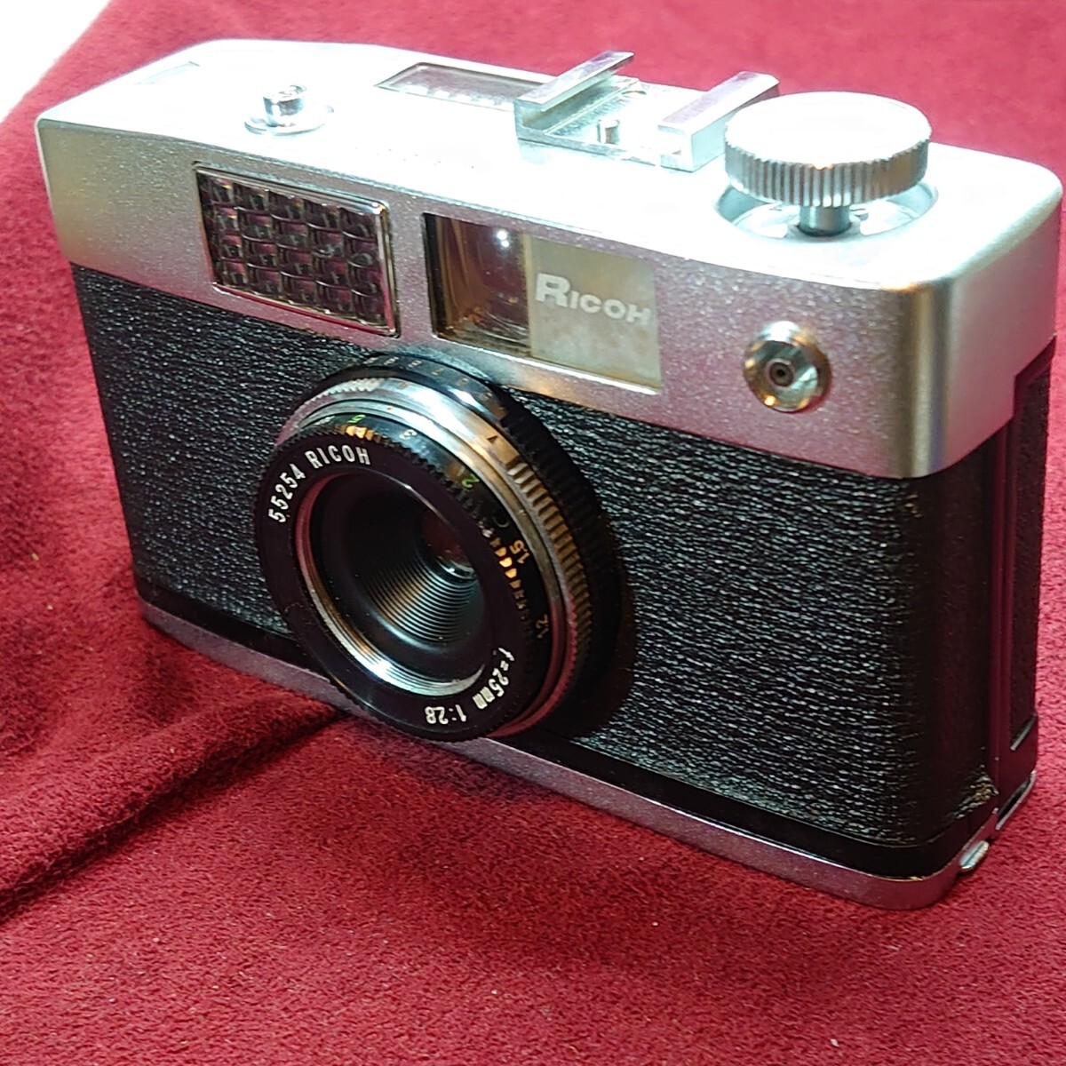 420【シャッターOK】RICOH CADDY フィルムカメラ レンジファインダー リコー ハーフカメラ キャディ LENS F:2.8 25mm 昭和レトロ_画像3