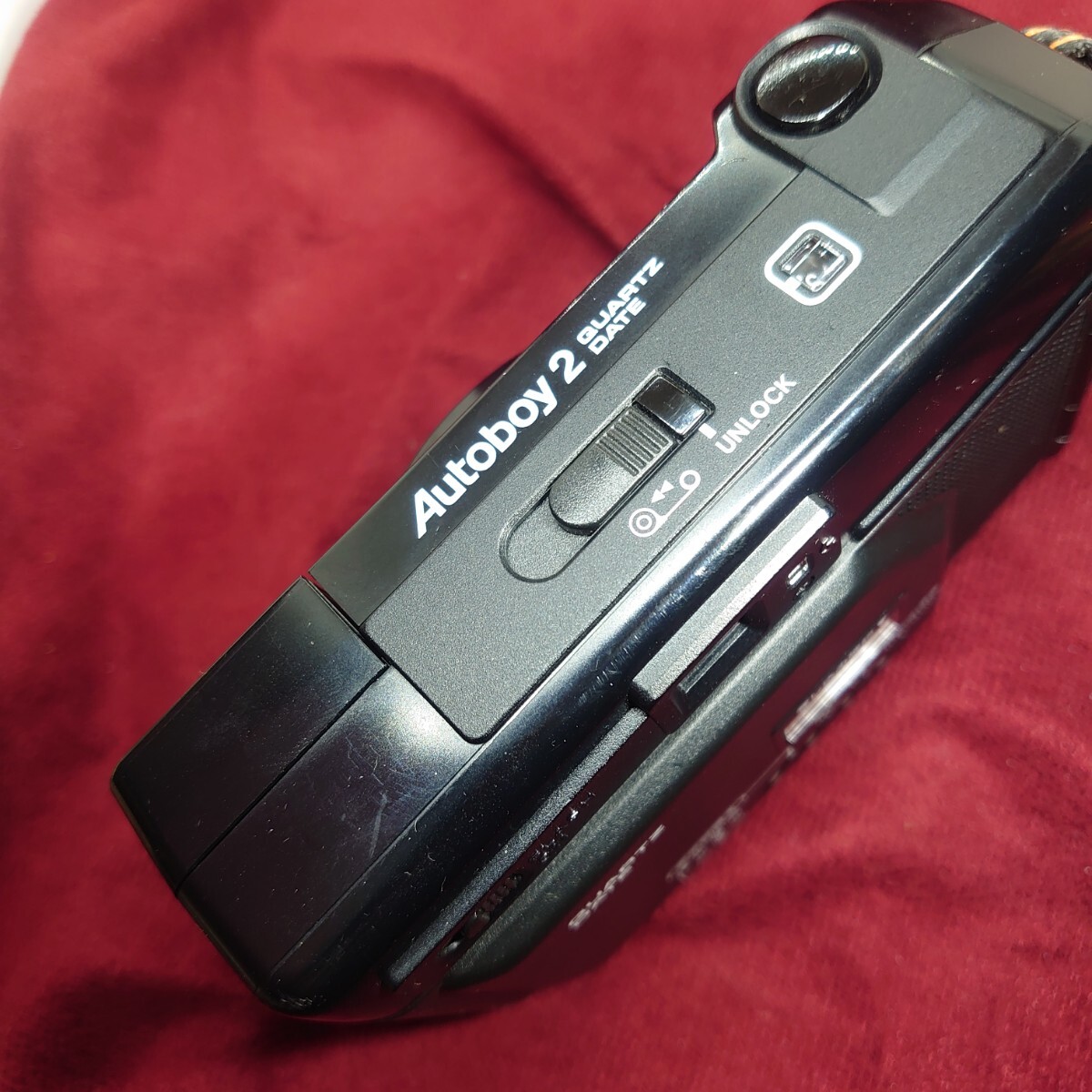 428【フラッシュ/シャッターOK】Canon Autoboy2 QUARTZ DATE コンパクトフィルムカメラ キヤノン オートボーイ2QD F:2.8 38mm 昭和レトロ_画像4