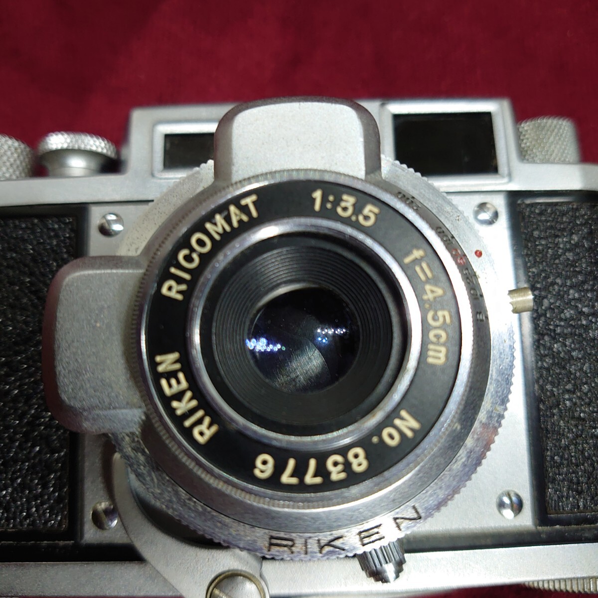 441【昭和レトロ】Richo”35” フィルムカメラ レンジファインダー リコー LENS RIKEN RICOMAT F:3.5 4.5cm JUNK_画像2