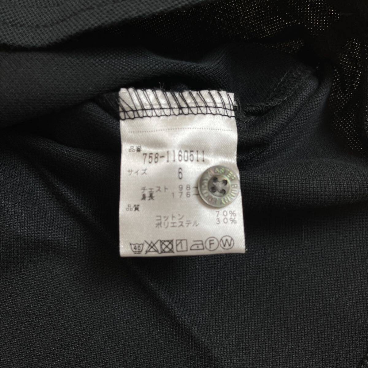 新品正規品 PEARLYGATES マスターバニー 半袖ポロシャツ 6(LL) シンプル ブラックゴルフ 