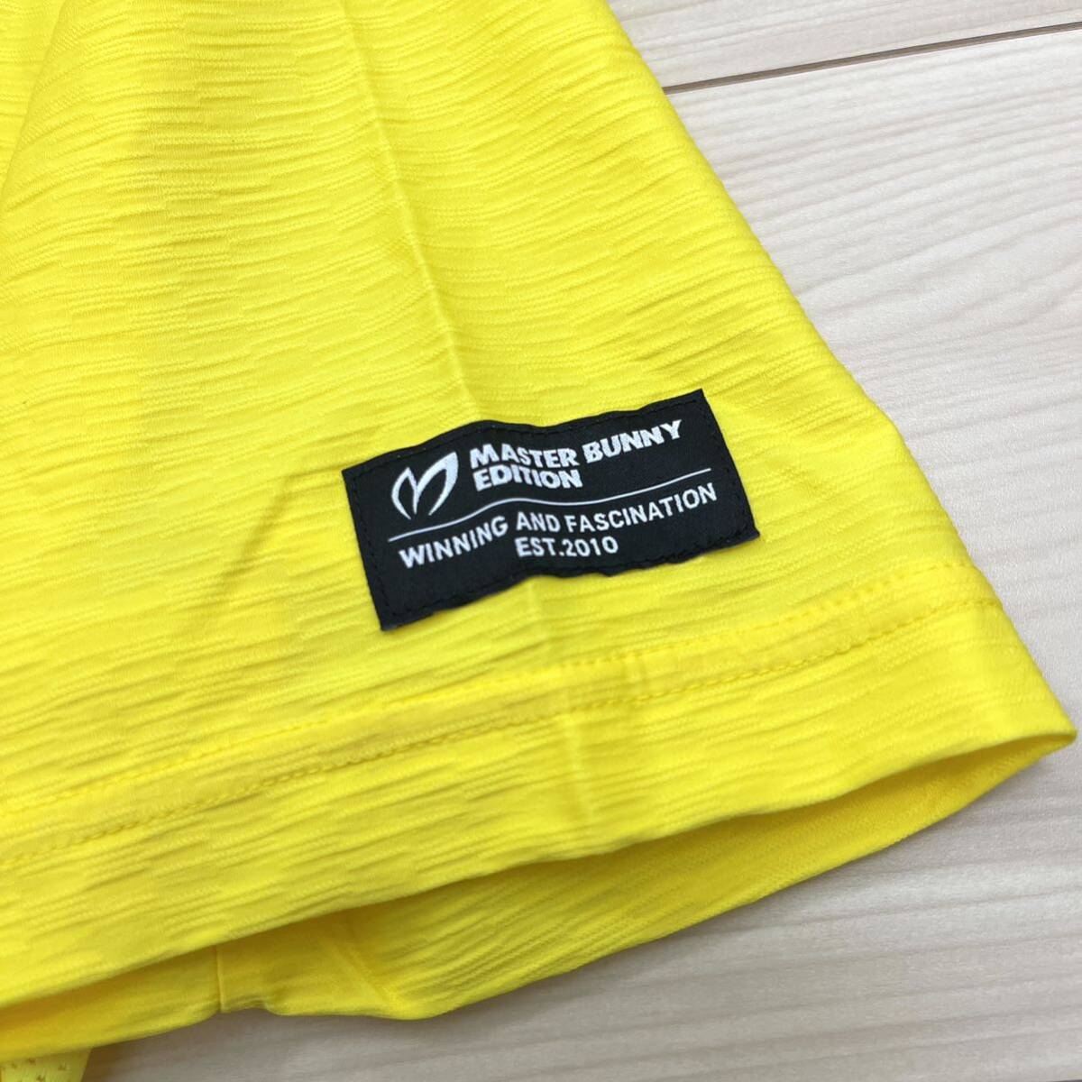 新品正規品 PEARLYGATES マスターバニー 5(L) モックネック 半袖ポロシャツ ゴルフ モックネックシャツ イエロー 黄色_画像5