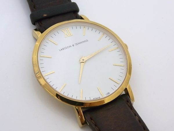 1円 ドゥーズィエムクラス 腕時計 LARSSON&JENNINGS ラーソン＆ジェニングス スイス製 ベルトレザー クォーツの画像2