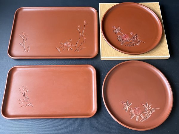 村上堆朱 鎌倉彫 越前漆器 花瓶 菓子器 御盆 文箱 まとめて21点の画像5