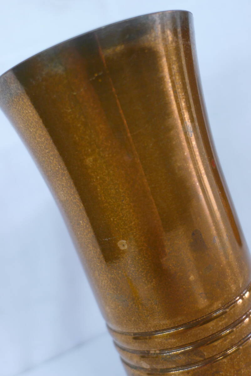 dd1042● 銅製 ビアカップ 4個セット タンブラー ビールグラス ビアグラス コップ 現状品 純銅 食器 アンティーク/60の画像6