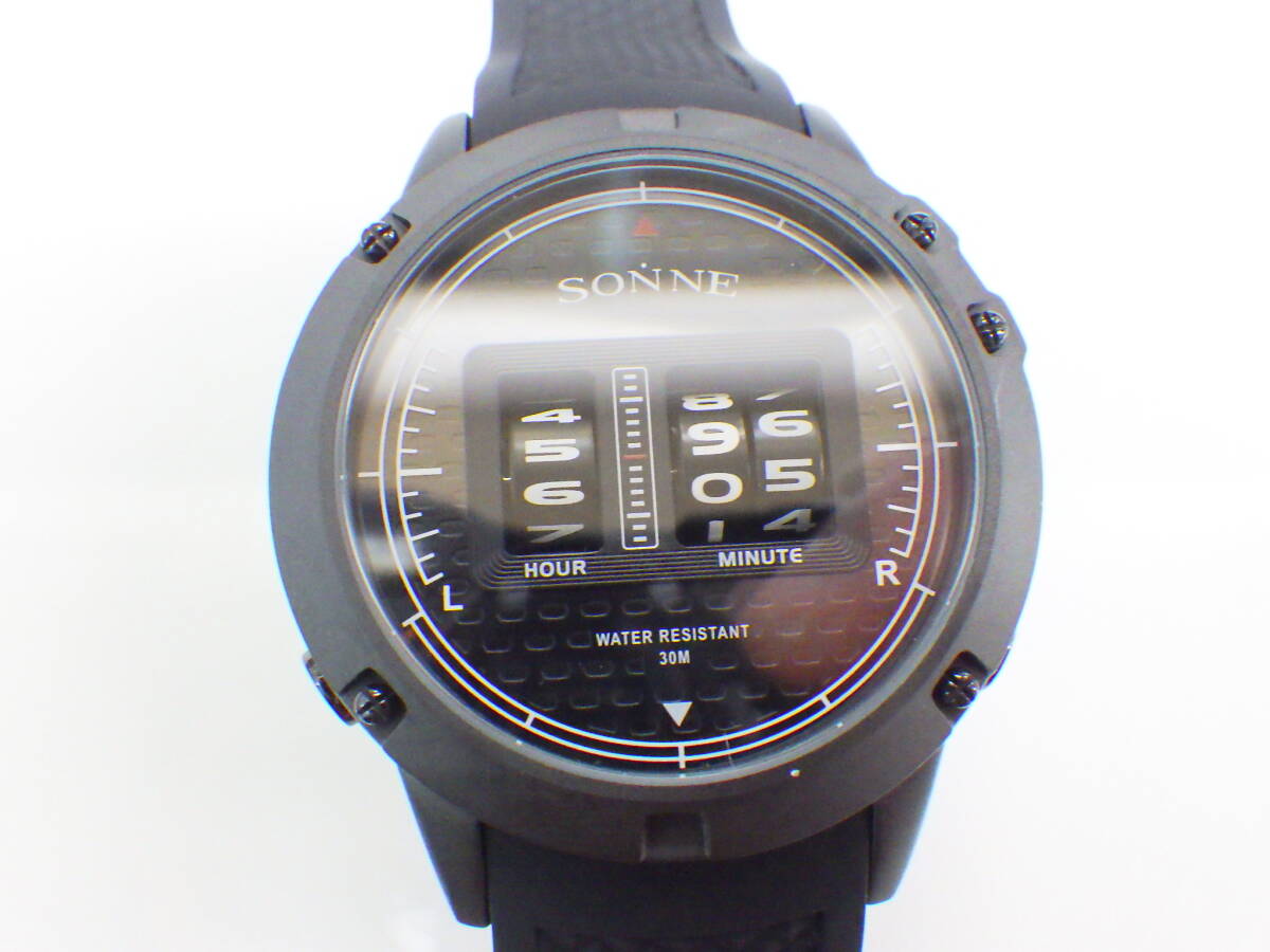 SONNEゾンネ 難有 ジャンク品 クオーツ腕時計 S163BK-BK　№2670_画像1