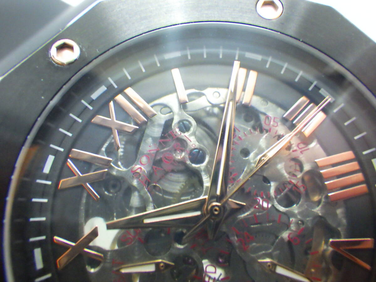 SONNEゾンネ ハオリ 難有品 自動巻き腕時計 H026BKPG-BK №2672の画像8