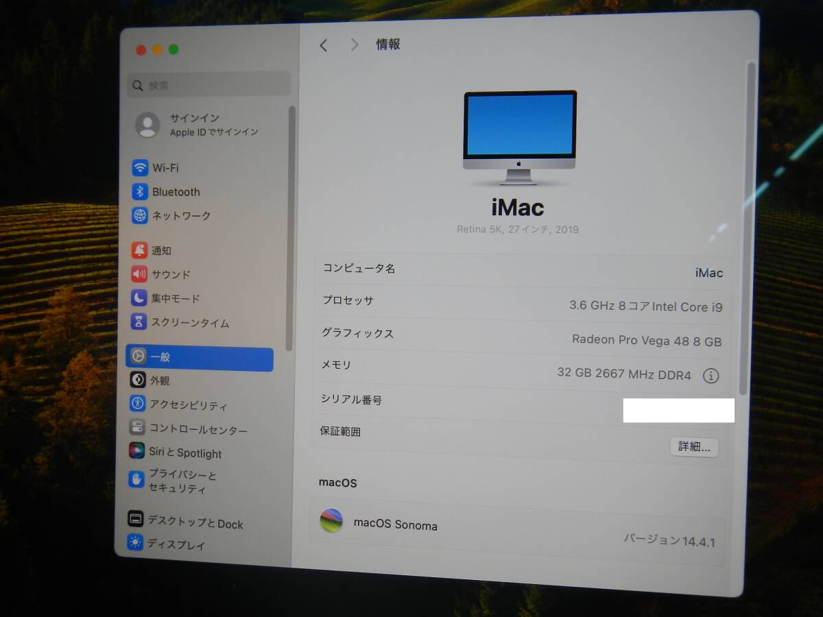 【送料無料】 BootCamp Windows11Pro Apple iMac Retina 5K 2019 Core-i9 9900K メモリ32GB 新品SSD1TB 27インチ RadeonPro48 8Gの画像5