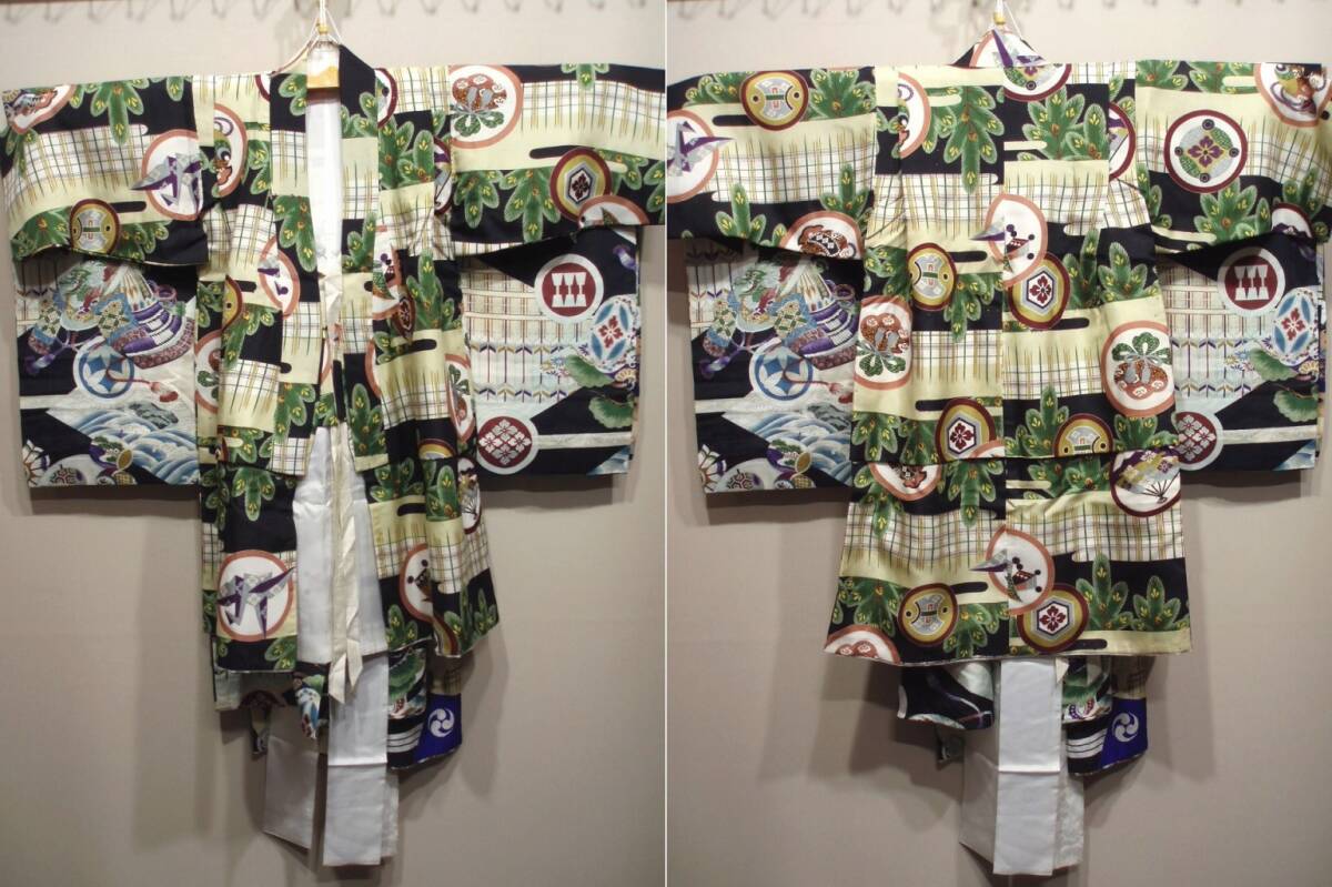 K47220[ ткань брать . для переделка для "надеты" для натуральный шелк ] мужчина . кимоно 8 шт. комплект 