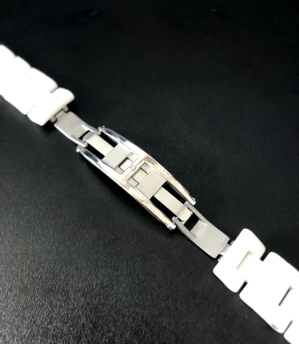16mm 腕時計 修理交換用 社外品 セラミック ブレスレット ホワイト 白 【対応】CHANEL J12 レディース シャネル_画像6