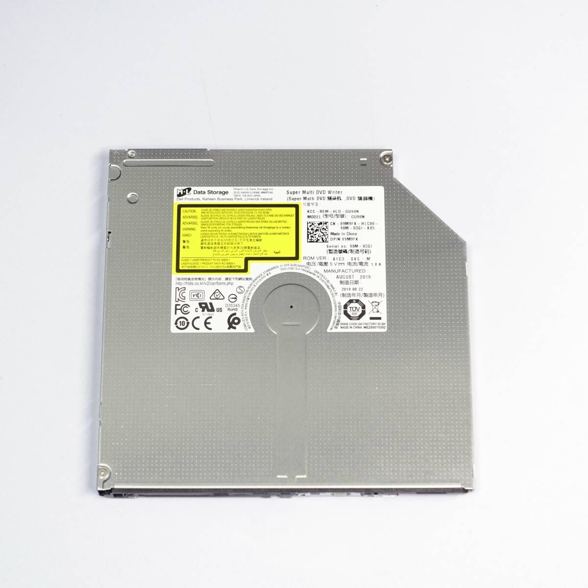 【送180円～】2019年製 ウルトラスリム DVDスーパーマルチドライブ 9.5mm 動作品 日立/LG GU90N SATAの画像1