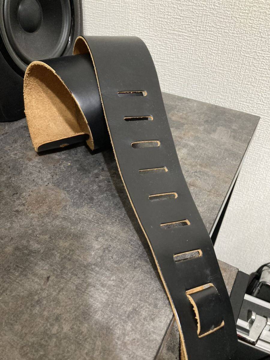 レア Gibson Levy's レザー ストラップ Strap ブラック ギターストラップ カナダ製 90年代製？ ギブソン 1円スタート_画像6