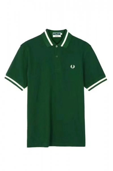 新品メンズポロシャツFREDフレッドペリー半袖Tシャツダブルライン緑S_画像1