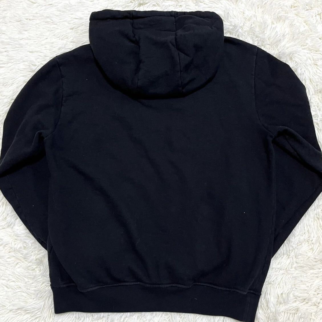  beautiful goods Fendi [ finest quality cashmere ]FENDI Parker sweatshirt sweat tops Zucca pattern box Logo black men's size 48(L rank )