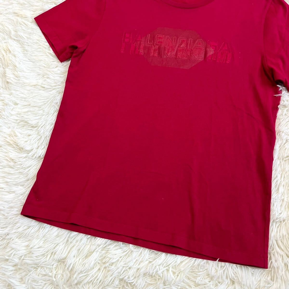美品 バレンシアガ 【希少デザイン】 BALENCIAGA Tシャツ 半袖 カットソー ビックロゴ 刺繍 メンズ レッド サイズSの画像3