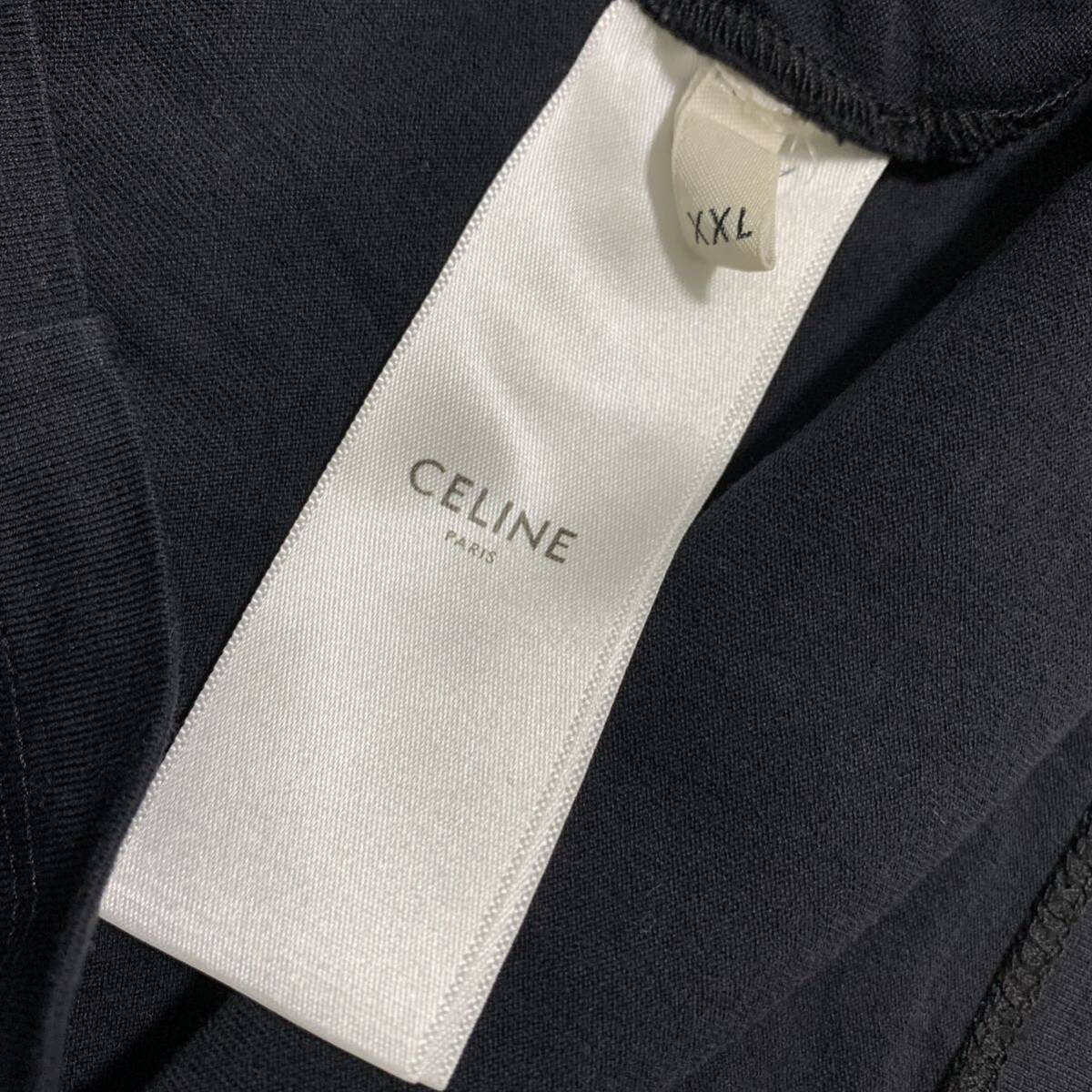 美品 セリーヌ 【現行モデル】 CELINE 半袖 Tシャツ カットソー トップス エディ期 ビックロゴ メンズ ブラック サイズXXLの画像6