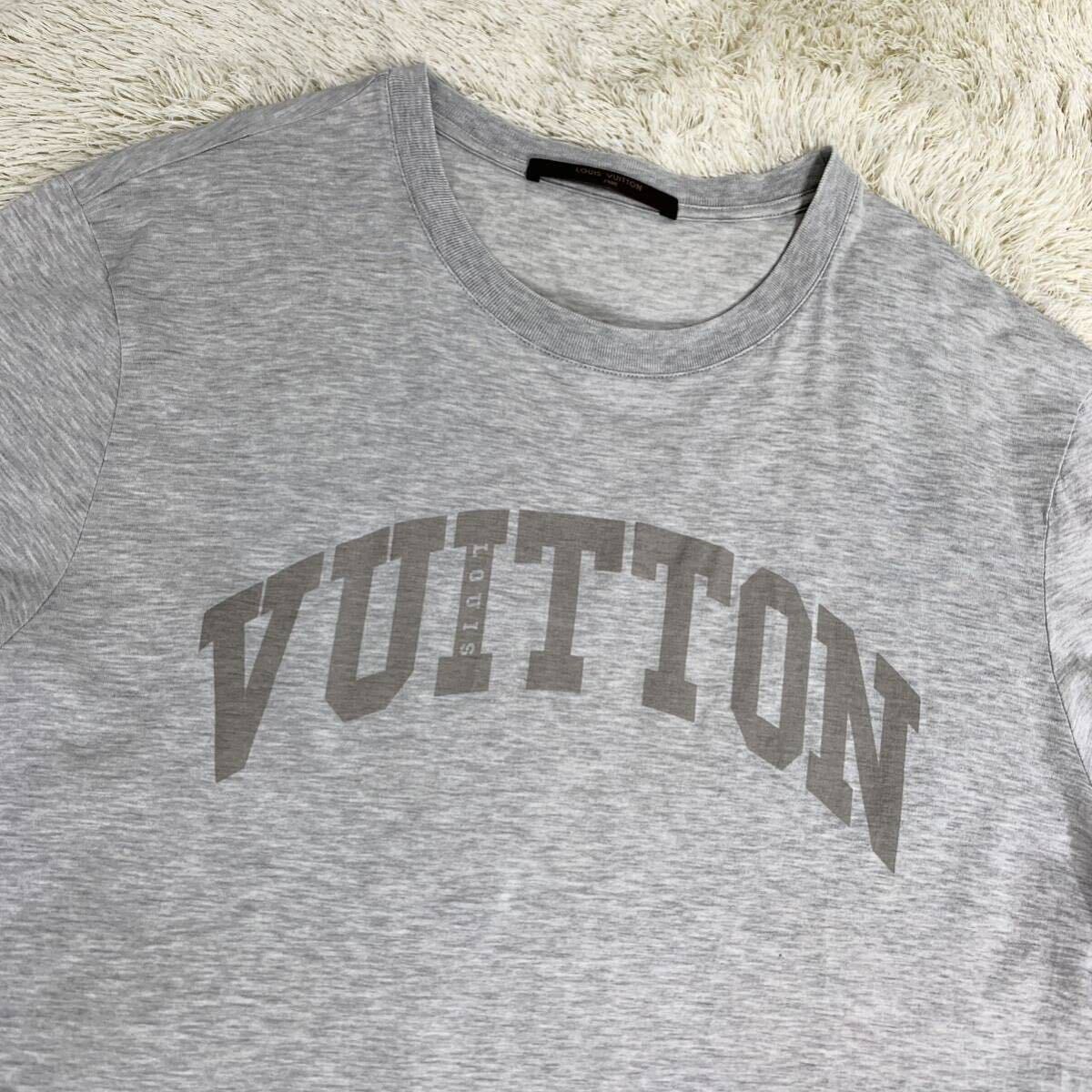 極美品 ルイヴィトン 【人気モデル】 LOUIS VUITTON 半袖 tシャツ カットソー トップス アーチロゴ グレー メンズ サイズLの画像2