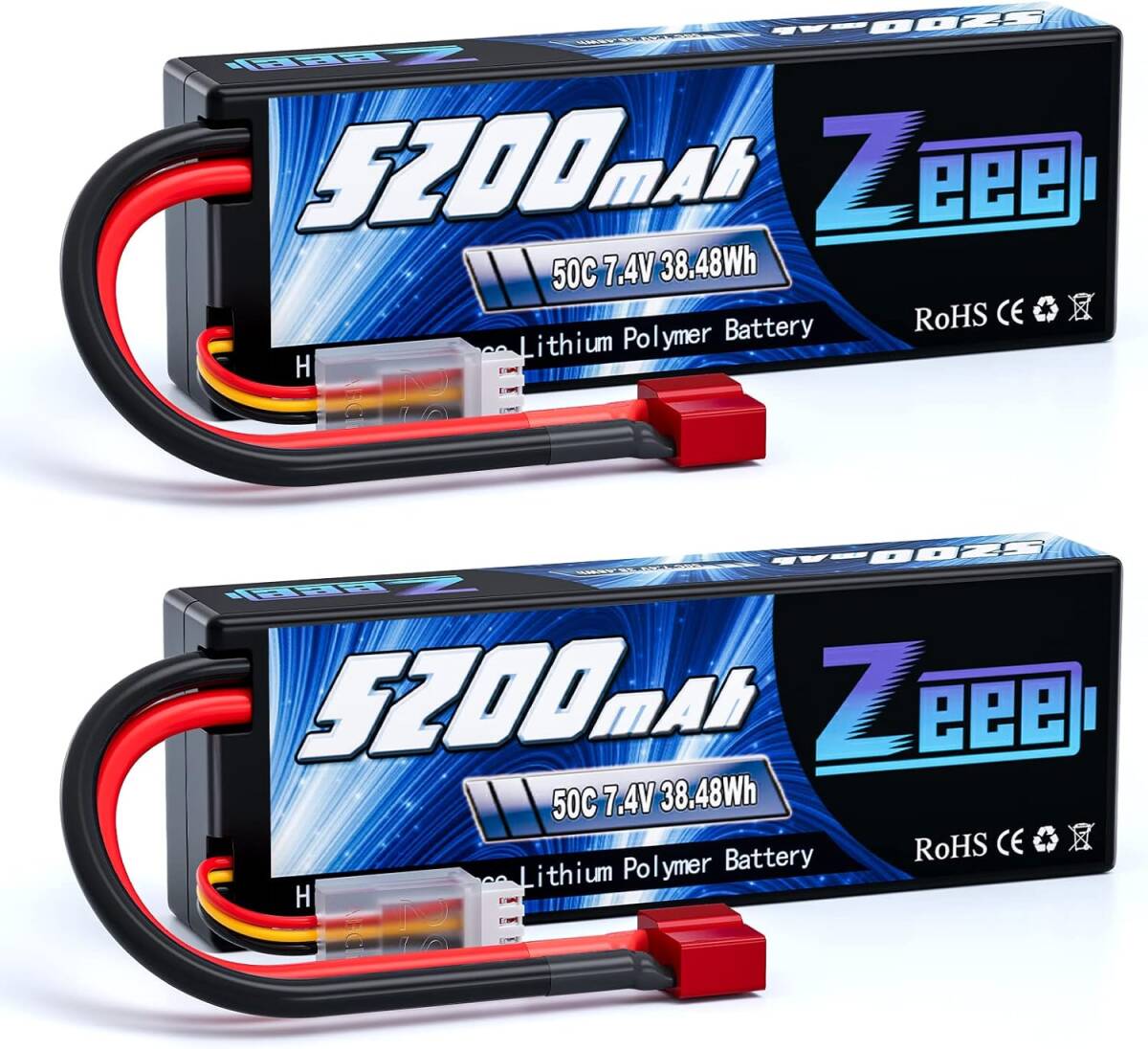 ゼエエ（Zeee） 7.4V 5200mAh リポバッテリー 大容量リチウムポリマーバッテリー 50C 2S ハードシェル接続Tプの画像1