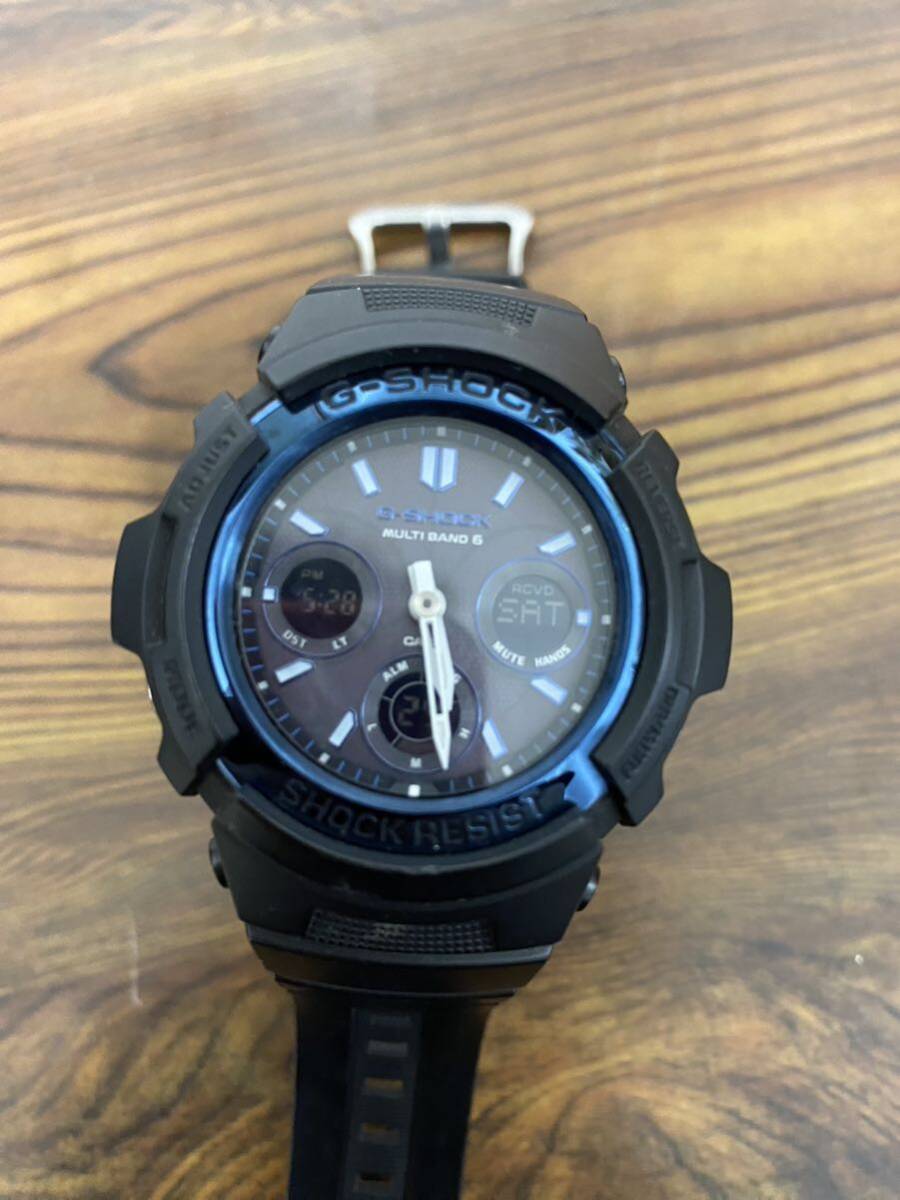 カシオ ジーショック 5230 AWG-M100SB CASIO G-SHOCK タフソーラー メンズ 腕時計 不動品 現状品の画像2